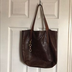 FOUNT brown leather tote